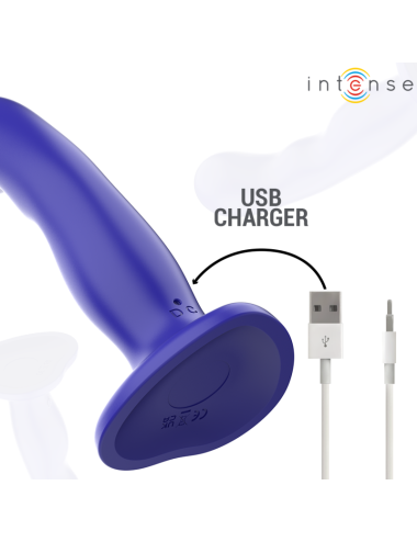 INTENSE - SHORTY VIBRATORE CON VENTOSA TELECOMANDO BLU