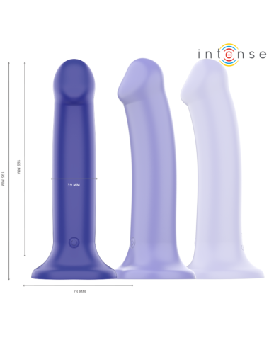INTENSE - VICTORIA VIBRATORE CON VENTOSA 10 VIBRAZIONI BLU SCURO TELECOMANDO