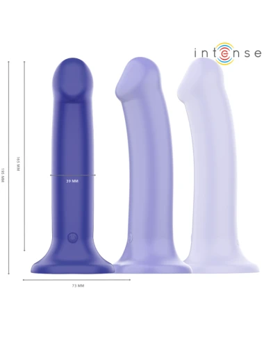 INTENSE - VICTORIA VIBRATORE CON VENTOSA 10 VIBRAZIONI BLU SCURO TELECOMANDO