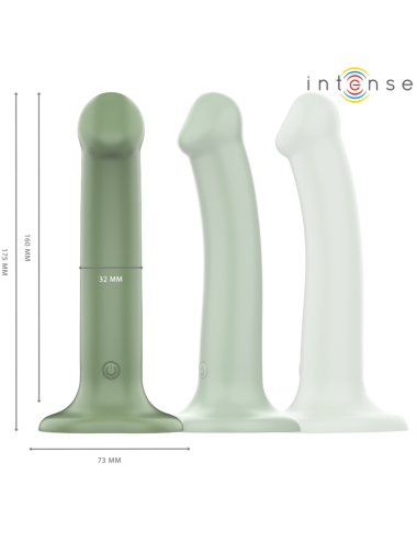 INTENSE - BECCA VIBRATORE CON VENTOSA 10 VIBRAZIONI TELECOMANDO VERDE