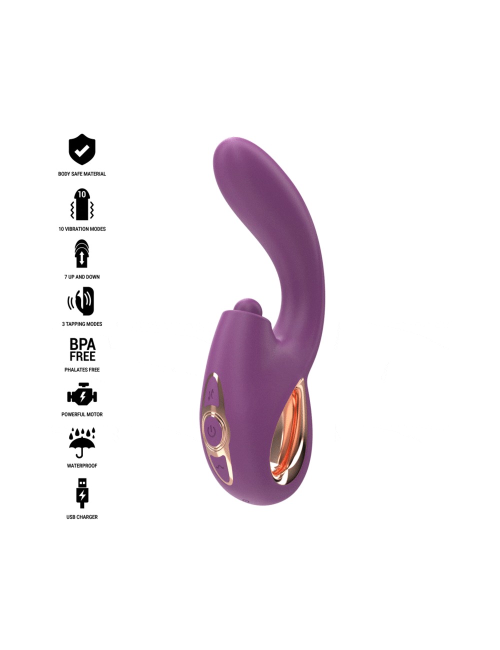 INTENSE - LALI MULTIFUNZIONE VIBRATORE PUNTO G TAPPING & THRUST & VIBRAZIONE VIOLA