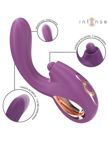INTENSE - LALI MULTIFUNZIONE VIBRATORE PUNTO G TAPPING & THRUST & VIBRAZIONE VIOLA