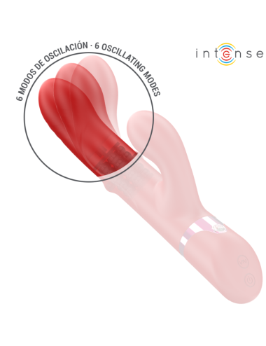 INTENSE - LELE VIBRATORE MULTIFUNZIONE ROTANTE & OSCILLANTE & STIMOLAZIONE ROSSO