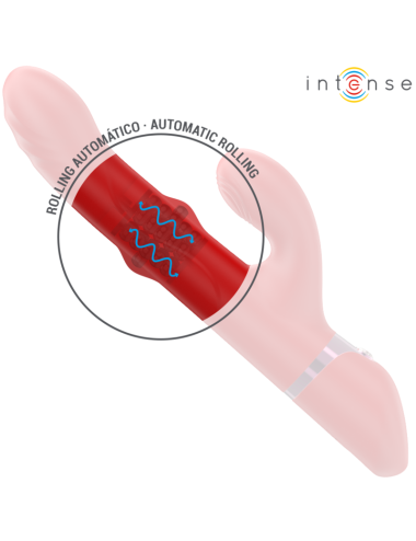 INTENSE - LELE VIBRATORE MULTIFUNZIONE ROTANTE & OSCILLANTE & STIMOLAZIONE ROSSO