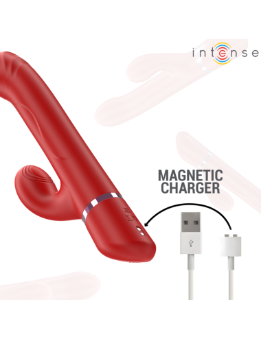 INTENSE - LELE VIBRATORE MULTIFUNZIONE ROTANTE & OSCILLANTE & STIMOLAZIONE ROSSO