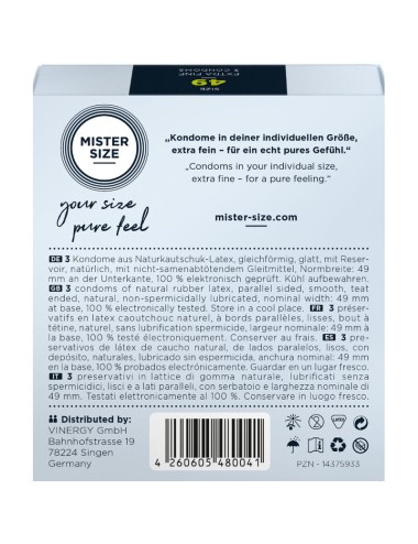 MISTER SIZE - PRESERVATIVO TAGLIA S 49 MM (3 UNITÀ)