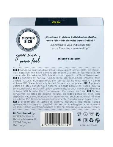MISTER SIZE - PRESERVATIVO TAGLIA S 49 MM (3 UNITÀ)