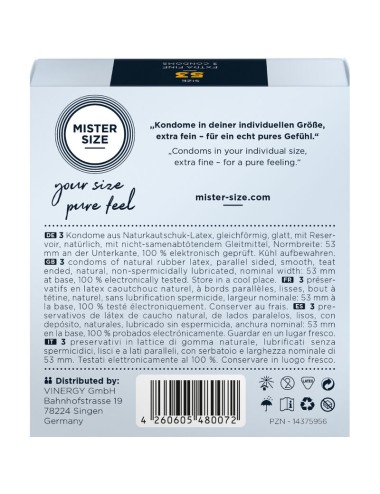MISTER SIZE - PRESERVATIVO TAGLIA M 53 MM (3 UNITÀ)