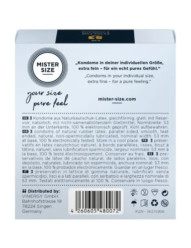 MISTER SIZE - PRESERVATIVO TAGLIA M 53 MM (3 UNITÀ)