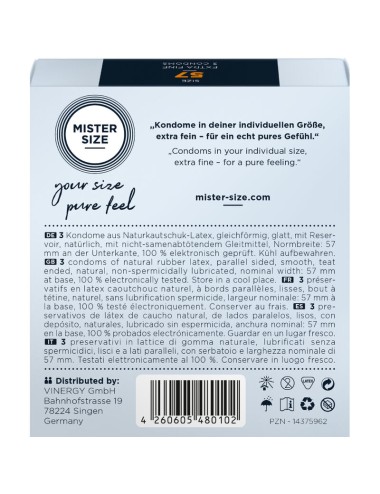 MISTER SIZE - PRESERVATIVO TAGLIA L 57 MM (3 UNITÀ)