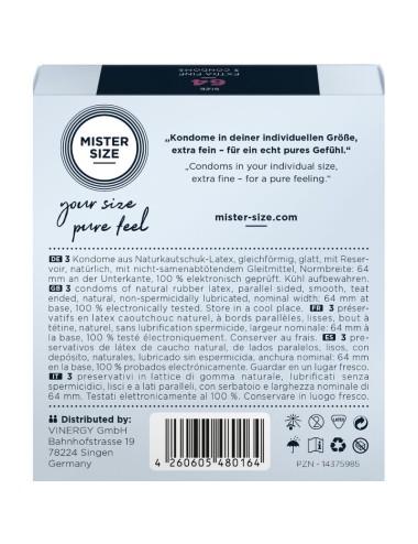 MISTER SIZE - PRESERVATIVI TAGLIA XXL 64 MM (3 UNITÀ)