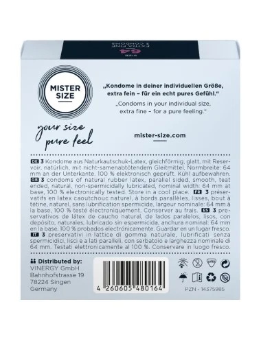 MISTER SIZE - PRESERVATIVI TAGLIA XXL 64 MM (3 UNITÀ)
