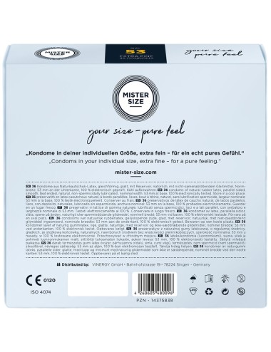 MISTER SIZE - PRESERVATIVO TAGLIA M 53 MM (36 UNITÀ)
