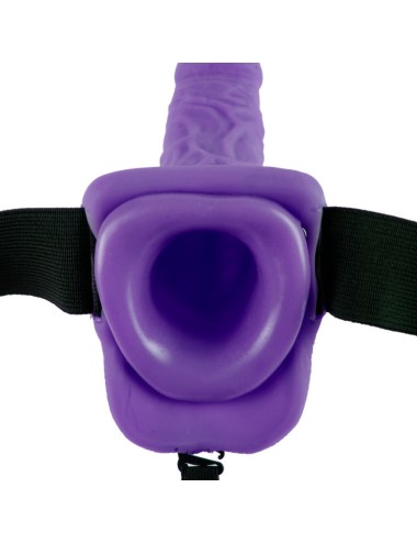 FETISH FANTASY SERIES - SERIES 7 HOLLOW STRAP-ON VIBRANTE CON SFERE 17.8CM VIOLA