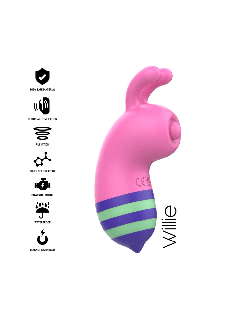INTENSE - WILLY STIMOLATORE BEE ROSA/VERDE INTENSE - WILLY STIMOLATORE BEE ROSA/VERDE