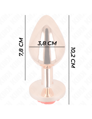 KINK - PLUG ANALE IN ORO ROSA CON ROSA ROSSA L