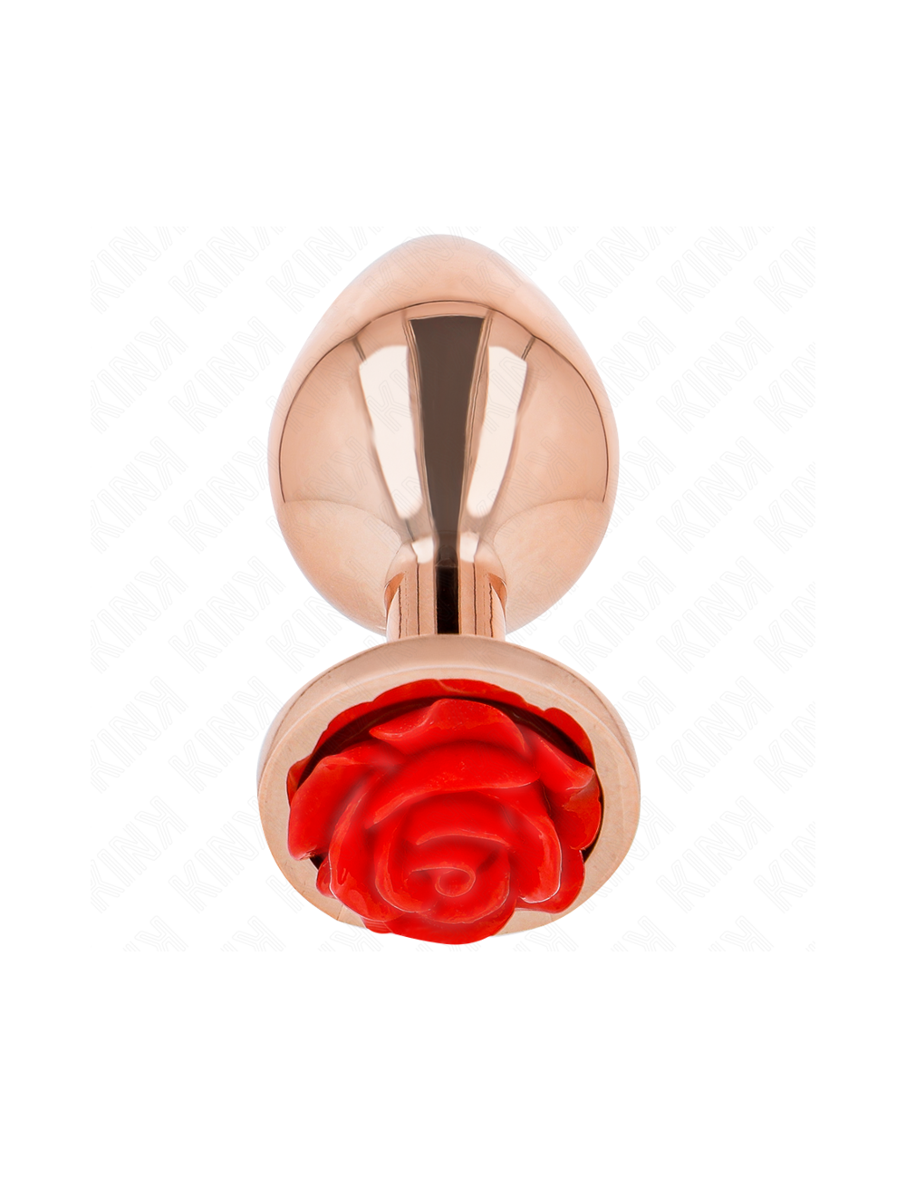 KINK - PLUG ANALE IN ORO ROSA CON ROSA ROSSA M