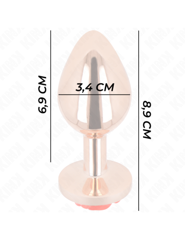 KINK - PLUG ANALE IN ORO ROSA CON ROSA ROSSA M