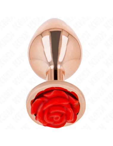 KINK - PLUG ANALE IN ORO ROSA CON ROSA ROSSA S