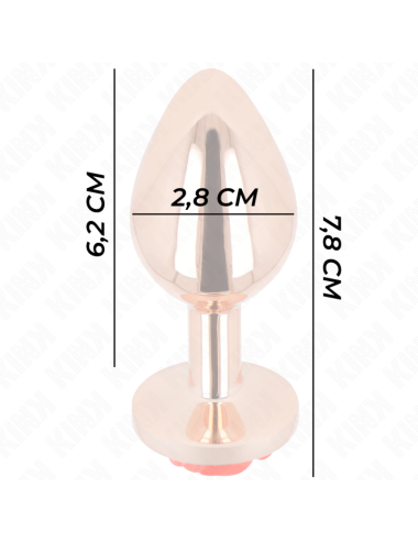 KINK - PLUG ANALE IN ORO ROSA CON ROSA ROSSA S