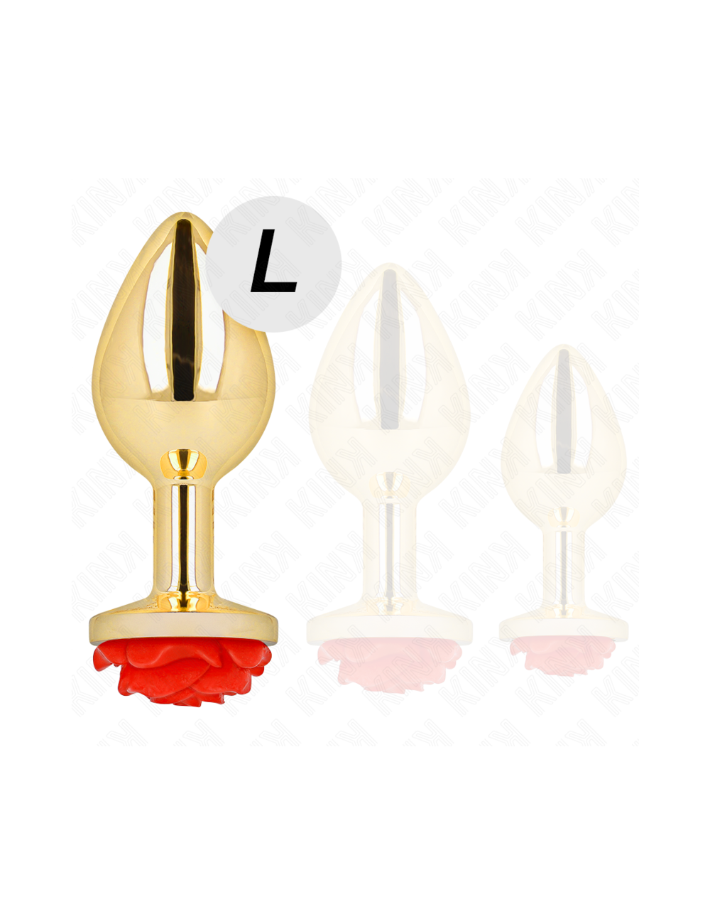 KINK - PLUG ANALE ORO ROSA ROSSO TAGLIA L