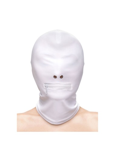 NS NOVELTIES - FETISH & FASHION CAPPUCCIO BOCCA CHIUSA CON CERNIERA NYLON BIANCO
