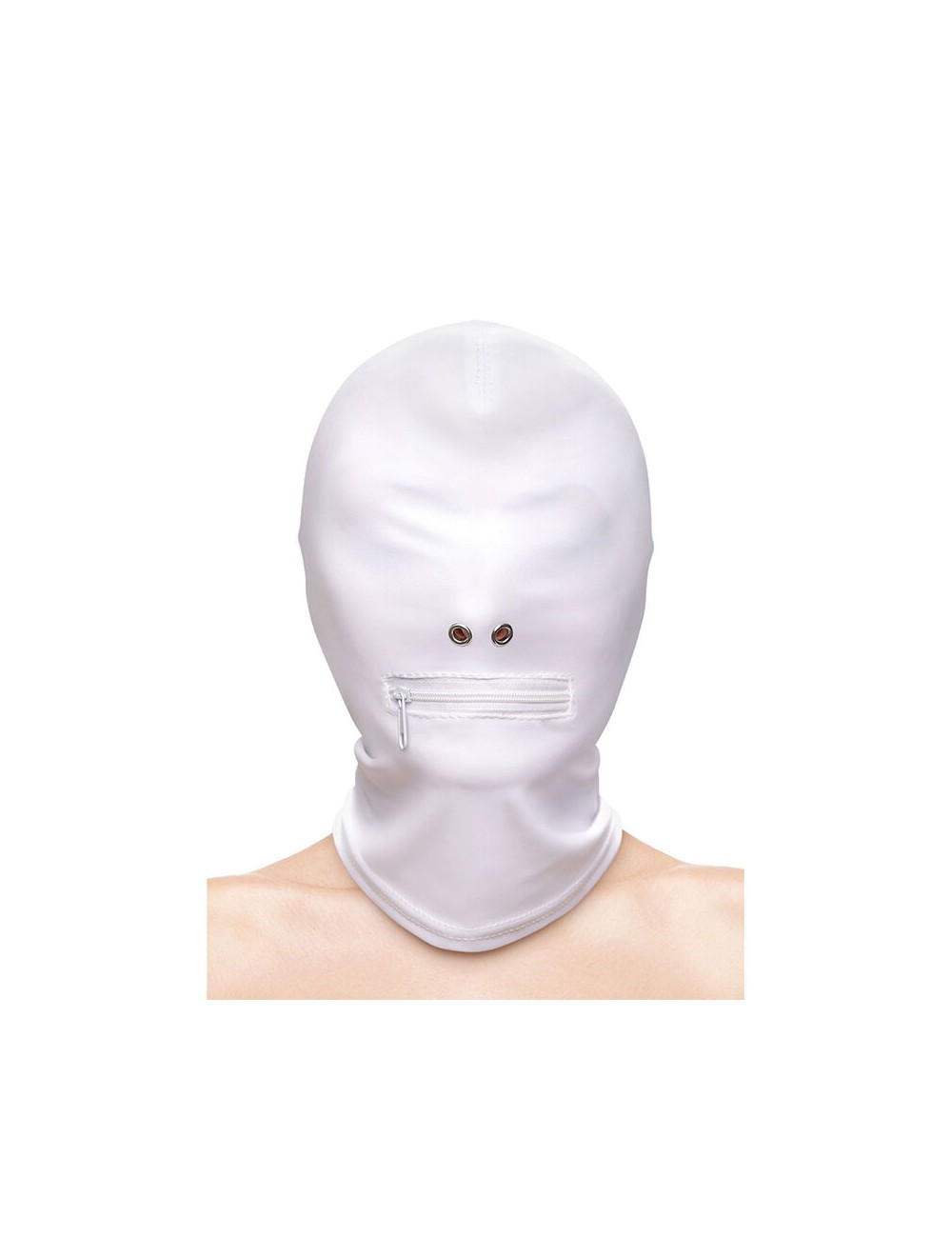 NS NOVELTIES - FETISH & FASHION CAPPUCCIO BOCCA CHIUSA CON CERNIERA NYLON BIANCO