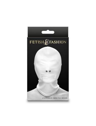 NS NOVELTIES - FETISH & FASHION CAPPUCCIO BOCCA CHIUSA CON CERNIERA NYLON BIANCO