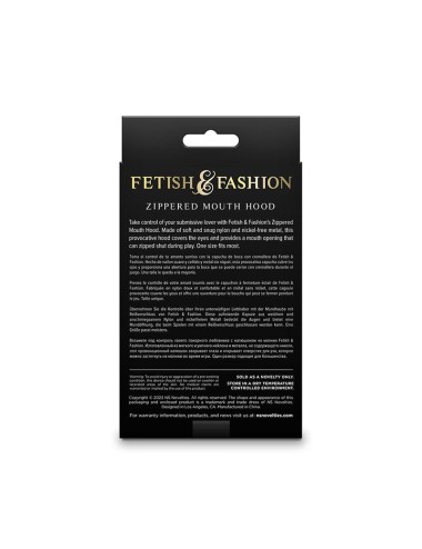 NS NOVELTIES - FETISH & FASHION CAPPUCCIO BOCCA CHIUSA CON CERNIERA NYLON BIANCO