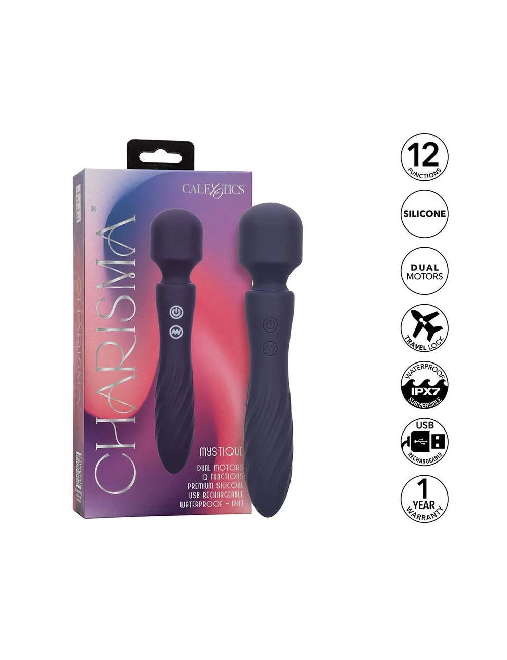 CALEXOTICS - CHARISMA MYSTIQUE MASSAGGIATORE DOPPIO MOTORE 12 FUNZIONI 20 CALEXOTICS - CHARISMA MYSTIQUE MASSAGGIATORE DOPPIO MOTORE 12 FUNZIONI 20