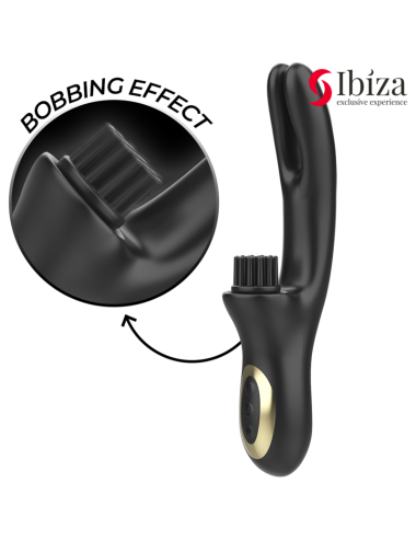 IBIZA - DOPPIO VIBRATORE PINCHING NERO