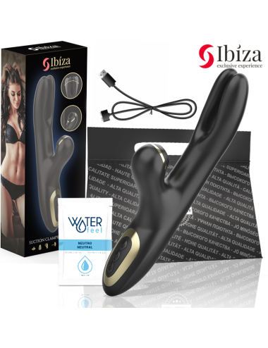 IBIZA - DOPPIO VIBRATORE BLOCCAGGIO NERO