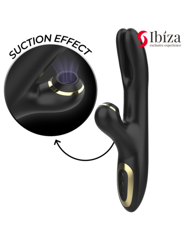 IBIZA - DOPPIO VIBRATORE BLOCCAGGIO NERO