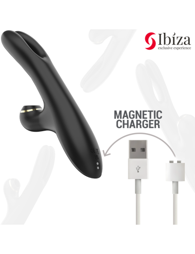 IBIZA - DOPPIO VIBRATORE BLOCCAGGIO NERO