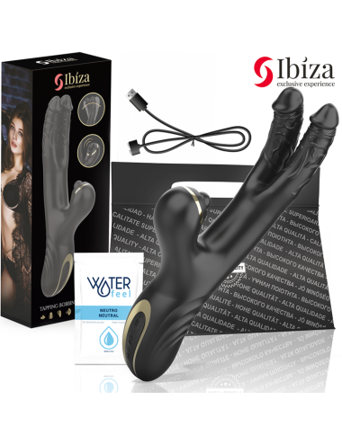 IBIZA - TWO DRAGONS DOPPIO VIBRATORE NERO
