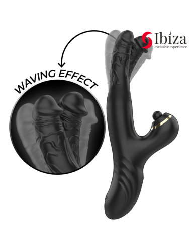 IBIZA - TWO DRAGONS DOPPIO VIBRATORE NERO