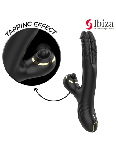 IBIZA - TWO DRAGONS DOPPIO VIBRATORE NERO
