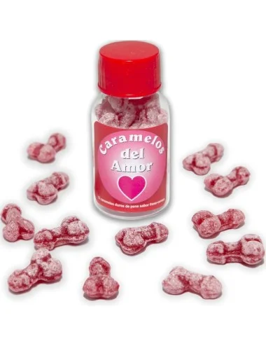 DIABLO PICANTE - 12 CARAMELLE D'AMORE A FORMA DI PENE FRAGOLA/CILIEGIA