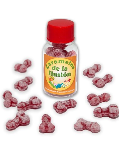 DIABLO PICANTE - 12 CARAMELLE ILLUSIONI A FORMA DI PENE FRAGOLA/CILIEGIA