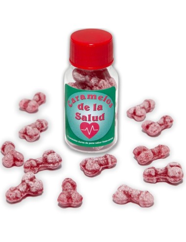 DIABLO PICANTE - 12 CARAMELLE DELLA SALUTE A FORMA DI PENE FRAGOLA/CILIEGIA