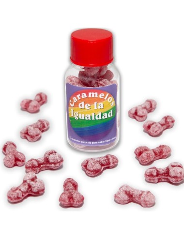 DIABLO PICANTE - 12 CARAMELLE A FORMA DI PENE FRAGOLA/CILIEGIA UGUALI
