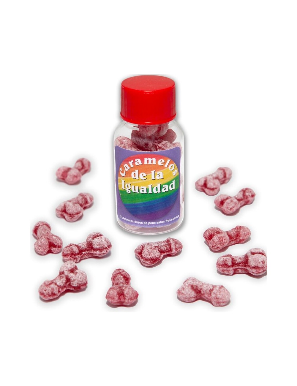 DIABLO PICANTE - 12 CARAMELLE A FORMA DI PENE FRAGOLA/CILIEGIA UGUALI DIABLO PICANTE - 12 CARAMELLE A FORMA DI PENE FRAGOLA/CILIEGIA UGUALI