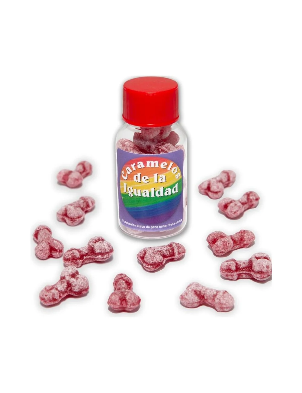 DIABLO PICANTE - 12 CARAMELLE A FORMA DI PENE FRAGOLA/CILIEGIA UGUALI DIABLO PICANTE - 12 CARAMELLE A FORMA DI PENE FRAGOLA/CILIEGIA UGUALI