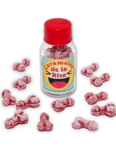 DIABLO PICANTE - 12 CARAMELLE RISATE A FORMA DI PENE FRAGOLA/CILIEGIA