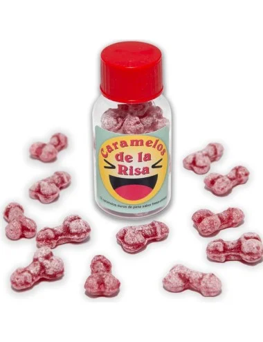 DIABLO PICANTE - 12 CARAMELLE RISATE A FORMA DI PENE FRAGOLA/CILIEGIA