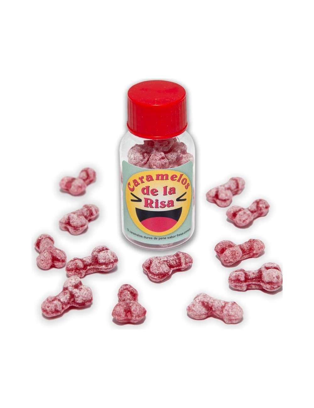 DIABLO PICANTE - 12 CARAMELLE RISATE A FORMA DI PENE FRAGOLA/CILIEGIA DIABLO PICANTE - 12 CARAMELLE RISATE A FORMA DI PENE FRAGOLA/CILIEGIA