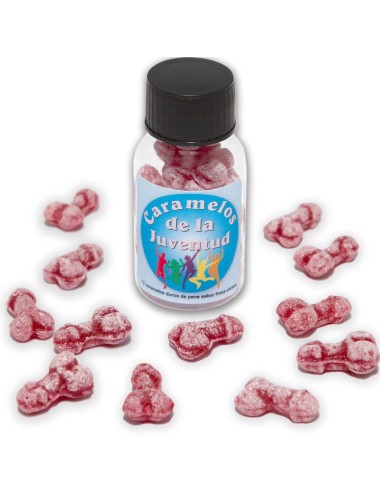 DIABLO PICANTE - 12 CARAMELLE PER GIOVANI FORMA DI PENE FRAGOLA/CILIEGIA