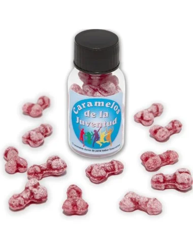 DIABLO PICANTE - 12 CARAMELLE PER GIOVANI FORMA DI PENE FRAGOLA/CILIEGIA