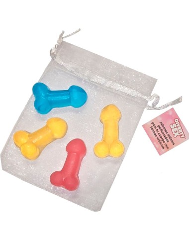 DIABLO PICANTE - 4 MINI SAPONI PROFUMATI A FORMA DI PENE
