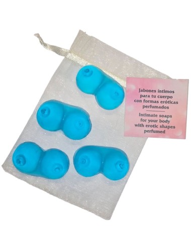 DIABLO PICANTE - 4 MINI SAPONI PROFUMATI A FORMA DI SENO BLU